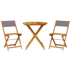 vidaXL, vidaXL 3-tlg. Bistro-Set Anthrazit Stoff und Massivholz