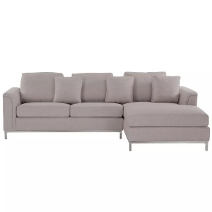 Beliani, Beliani Ecksofa Polsterbezug beige linksseitig OSLO, Beliani - Linksseitiges Ecksofa aus Polyester Klassisch OSLO, One Size, Perle