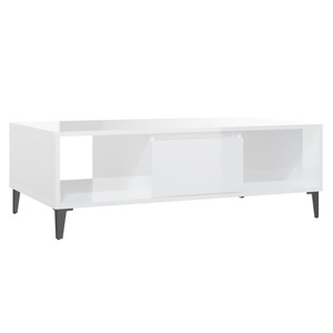 vidaXL, vidaXL Couchtisch Hochglanz-Weiß 103,5x60x35 cm Spanplatte