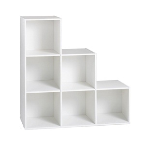 undefined, Regal COMPO 93x30x93cm spanplatte weiss, Calicosy - Treppenregal-Aufbewahrungsschrank mit 6 Fächern, One Size, Weiss