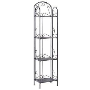 Beliani, Beliani Badregal Metall Antik Optik schwarz 4 Fächer klappbar VALDIVIA Regal, Beliani - Regal aus Eisen Retro VALDIVIA, One Size, Schwarz