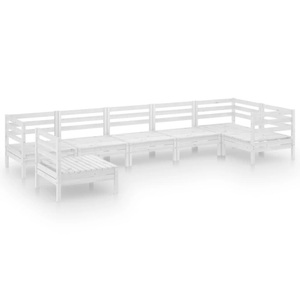 vidaXL, vidaXL 7-tlg. Garten-Lounge-Set Massivholz Kiefer Weiß, vidaXL 7-tlg. Garten-Lounge-Set Massivholz Kiefer Weiß