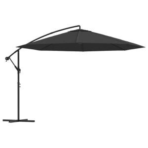 Diverse Hardware, Ampelschirm mit Alu-Mast 350 cm Schwarz, vidaXL Ampelschirm mit Aluminium-Mast 350 cm Schwarz