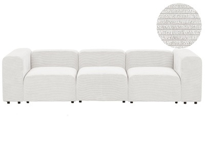 Beliani, 3 Sitzer Sofa aus Cord Modern FALSTERBO 3 Sitzer Sofa aus Cord Modern FALSTERBO, Beliani - 3 Sitzer Sofa aus Cord FALSTERBO, One Size, Schneeweiss