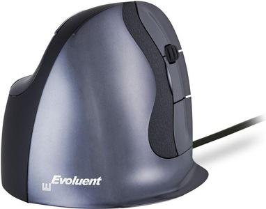 BakkerElkhuizen, BakkerElkhuizen Evoluent D USB-Maus Ergonomisch Anthrazit, Evoluent Ergonomische Maus Vertical D Medium