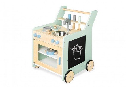 Pinolino, Pinolino Kinderküche KALLE 6-teilig aus Holz in pastellgrün, Pinolino® Spielküche »Pinolino Spielküche Kalle«