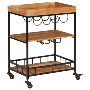 vidaXL, vidaXL Barwagen 60x40x80 cm Massivholz Akazie und Eisen