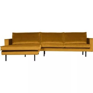 mutoni casual, Ecksofa mit Longchair Rodeo Links Ochre, Ecksofa Rodeo mit Longchair links Velvet Ocker 300x155