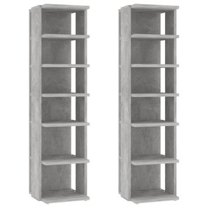 vidaXL, vidaXL Schuhschränke 2 Stk. Betongrau 25x27x102 cm, vidaXL Schuhschränke 2 Stk. Betongrau 27,5x27x102 cm