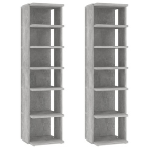 vidaXL, vidaXL Schuhschränke 2 Stk. Betongrau 25x27x102 cm