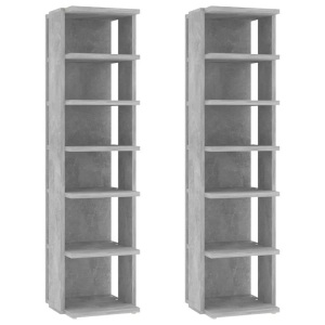 vidaXL, vidaXL Schuhschränke 2 Stk. Betongrau 25x27x102 cm, vidaXL Schuhschränke 2 Stk. Betongrau 27,5x27x102 cm