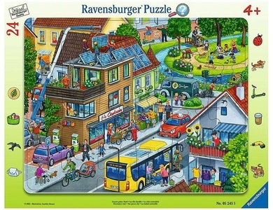 RAVENSBURGER SPIELEVERLAG, Unsere grüne Stadt (Puzzle), Rahmenpuzzle UNSERE GRÜNE STADT 24-teilig