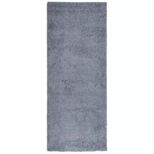 vidaXL, vidaXL Teppich Shaggy Hochflor Modern Blau 80x200 cm