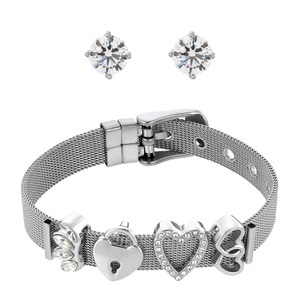 Heideman, Set Milanaise Silberfarbend Damen, Heideman - Set Milanaise silberfarben, One Size, Silber