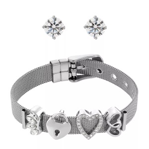 Heideman, Set Milanaise Silberfarbend Damen, Heideman - Set Milanaise silberfarben, One Size, Silber