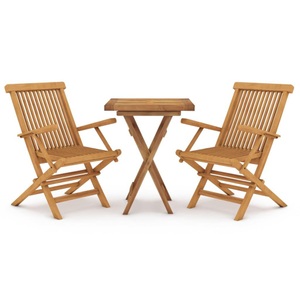 vidaXL, vidaXL 3-tlg. Garten-Essgruppe Massivholz Teak