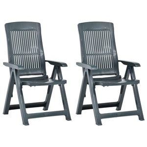 vidaXL, vidaXL Verstellbare Gartenstühle 2 Stk. Kunststoff Grün