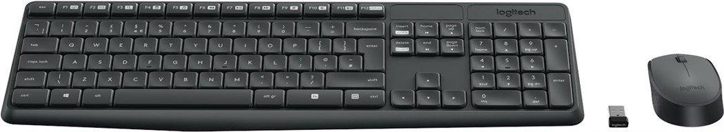 Logitech, Logitech MK235 Tastatur und Maus Set (Deutsche Ausführung), Wireless Kombo MK235, Desktop-Set