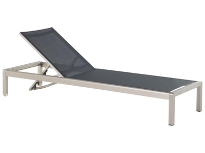 Beliani, Gartenliege Textilbespannung schwarz FOS, Beliani - Liege aus Aluminium Industriell FOSSATO, One Size, Schwarz