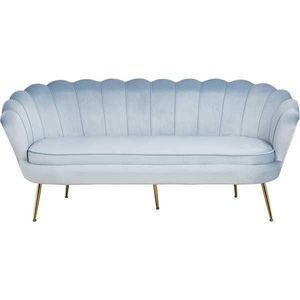 mutoni casual, Muschelsofa 3-Sitzer Samt silberblau, mutoni - Muschelsofa 3-Sitzer Samt silberblau, One Size, Multicolor