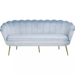 mutoni casual, Muschelsofa 3-Sitzer Samt silberblau, mutoni - Muschelsofa 3-Sitzer Samt silberblau, One Size, Multicolor