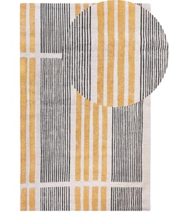 Beliani, Teppich aus Baumwolle Boho KATRA Teppich aus Baumwolle Boho KATRA, Beliani - Teppich aus Baumwolle Boho KATRA, 140 cm, Gelb Bunt