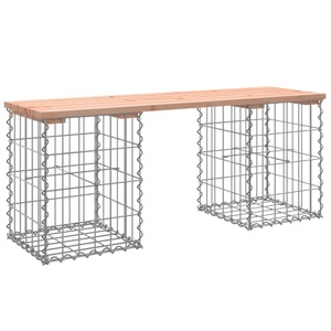 vidaXL, vidaXL Gartenbank aus Gabionen 103x31x42 cm Massivholz Douglasie