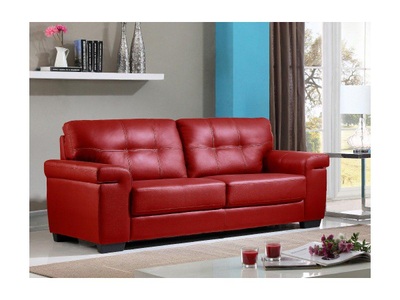 Vente-unique, Ledersofa 3Sitzer HAZEL Ledersofa 3Sitzer HAZEL, Vente-unique - Ledersofa 3Sitzer HAZEL, One Size, Rot