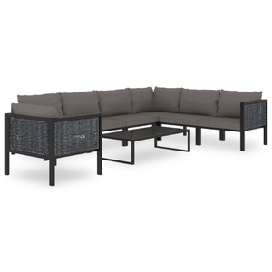 vidaXL, vidaXL 8-tlg. Garten-Lounge-Set mit Auflagen Poly Rattan Anthrazit