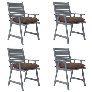 vidaXL, vidaXL Garten-Essstühle mit Kissen 4 Stk. Massivholz Akazie, 