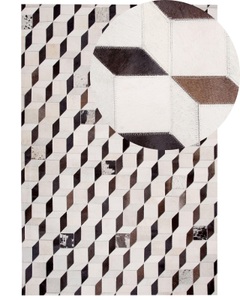 Beliani, Beliani Teppich Leder weiss 160 x 230 cm ALPKOY, 