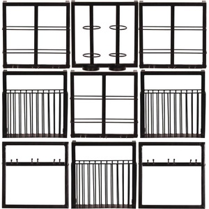 mutoni sweet home, Wandregal Cotry antikschwarz 120x60x60 (9-tlg), Wandregal Cotry antikschwarz 120x60x60 (9-tlg)
