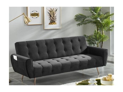 Vente-unique, Schlafsofa Klappsofa 3Sitzer Samt POLANI Schlafsofa Klappsofa 3Sitzer Samt POLANI, 