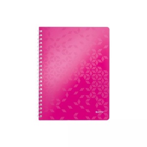 Leitz, LEITZ Spiralbuch WOW PP A4 46370023 pink 80 Blatt, Leitz Spiralbuch WOW, PP, A4, pink metallic, 4637-00-23, (80 Blatt)