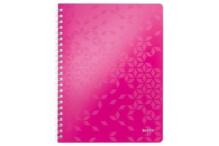 Leitz, LEITZ Spiralbuch WOW PP A4 46370023 pink 80 Blatt, Leitz Spiralbuch WOW, PP, A4, pink metallic, 4637-00-23, (80 Blatt)