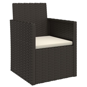 vidaXL, vidaXL Gartensessel mit Kissen Schwarz Poly Rattan, vidaXL Gartensessel mit Kissen Schwarz Poly Rattan