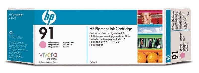 Hp, HP 91 775-ml Tintenpatrone mit pigmentierter Tinte, Helles Magenta, Hewlett Packard Tintenpatrone, hell-rot, Vivera, No.91, C9471A, (775ml)