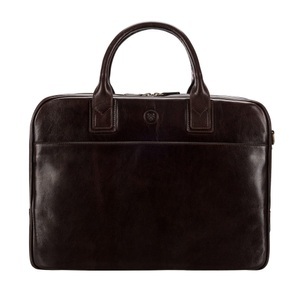 Maxwell Scott, Maxwell Scott Calvino - Leder-Aktentasche in Dunkelbraun, 