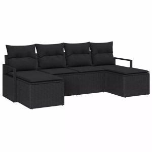 vidaXL, VidaXL - Outdoor-sofa poly-rattan, One Size, Schwarz