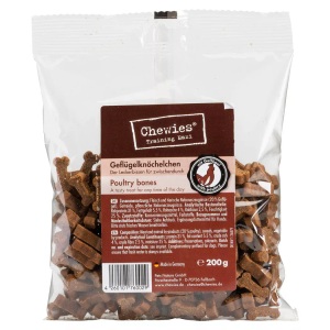 Chewies, 8 x 200 g Chewies Knöchelchen Kausnacks + Snackbeutel gratis! - Geflügelknöchelchen, Chewies Goodies 200 g - Geflügel 200 g