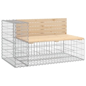 vidaXL, vidaXL Gartenbank aus Gabionen 122x71x65,5 cm Massivholz Kiefer