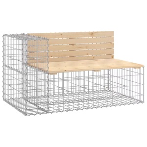 vidaXL, vidaXL Gartenbank aus Gabionen 122x71x65,5 cm Massivholz Kiefer