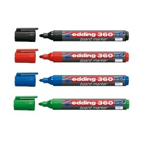edding, Edding Whiteboardmarker edding 360 whiteboard marker Schwarz, Blau, Rot, Grün 4-360-4 4 St./Pack., Edding 360, Boardmarker, 1.5-3mm, 360-E4, (4 Farben assortiert)