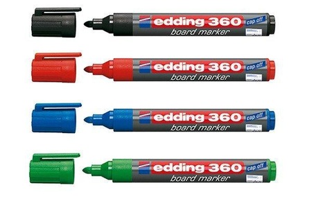 edding, Edding Whiteboardmarker edding 360 whiteboard marker Schwarz, Blau, Rot, Grün 4-360-4 4 St./Pack., Edding 360, Boardmarker, 1.5-3mm, 360-E4, (4 Farben assortiert)