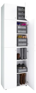 VCM, XXL Holz Schuhschrank Kleiderschrank Groß Schrank Schuhe Dielenschrank Lona 5f A XXL Holz Schuhschrank Kleiderschrank Groß Schrank Schuhe Dielenschrank Lona 5f A, VCM - XXL Holz Schuhschrank Kleiderschrank Groß Schrank Schuhe Dielenschrank Lona 5f A, 70 CM, Weiss