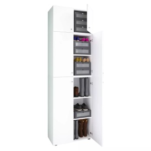 VCM, XXL Holz Schuhschrank Kleiderschrank Groß Schrank Schuhe Dielenschrank Lona 5f A XXL Holz Schuhschrank Kleiderschrank Groß Schrank Schuhe Dielenschrank Lona 5f A, VCM - XXL Holz Schuhschrank Kleiderschrank Groß Schrank Schuhe Dielenschrank Lona 5f A, 70 CM, Weiss