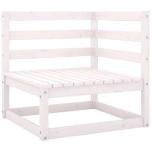 vidaXL, vidaXL Garten-Ecksofa Weiß Kiefer Massivholz, VidaXL - Ecksofa holz, One Size, Weiss