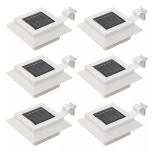 vidaXL, vidaXL Outdoor Solarleuchten 6 Stück LED Quadratisch 12 cm Weiß, vidaXL Outdoor Solarleuchten 6 Stück LED Quadratisch 12 cm Weiß