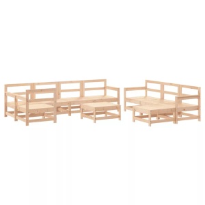 vidaXL, vidaXL 10-tlg. Garten-Lounge-Set Massivholz Kiefer, 