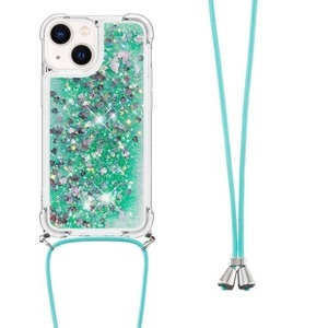 Cover-Discount, iPhone 15 Plus - Glitzer Hülle mit Umhängeband, Cover-Discount - iPhone 15 Plus Glitzer Hülle mit Umhängeband, Weiss Bunt